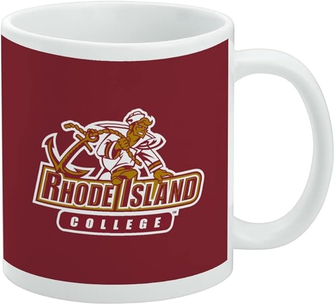 Rhode Island College Primary Logo Ceramic Coffee Mug, Novelty Gift Mugs for Coffee, Tea and Hot Drinks, 11oz, White