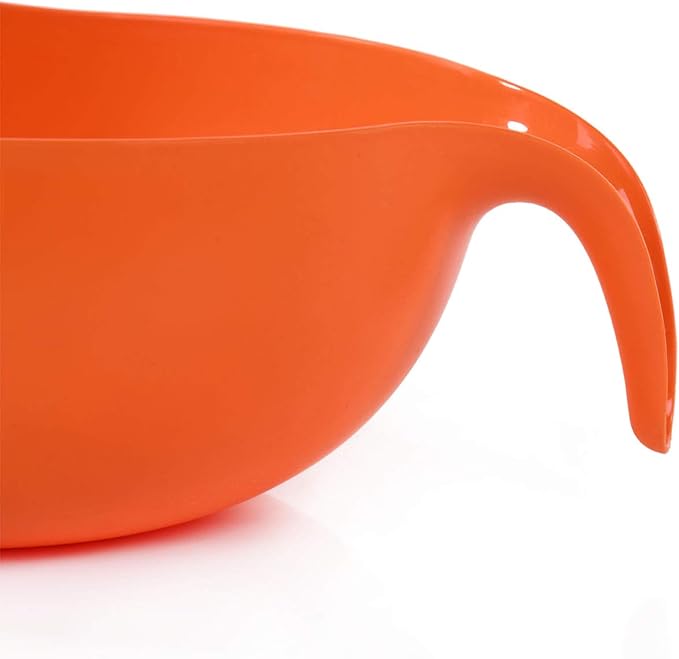 Mintra Home Rice Colander (Orange) - Strainer, Lightweight, for cleaning rice, beans, fruit and vegetables 9.5x13x7