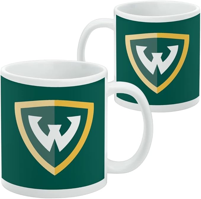 Wayne State University Primary Logo Ceramic Coffee Mug, Novelty Gift Mugs for Coffee, Tea and Hot Drinks, 11oz, White