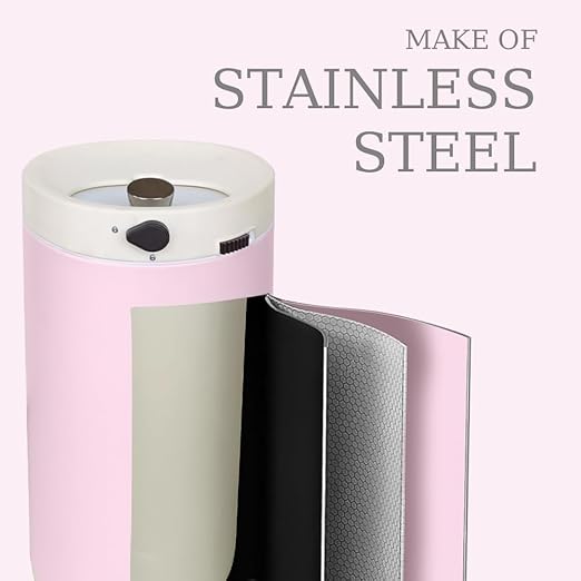 Diaper Pail, Airtight Odor Control Baby Diaper Bin with Childproof Lock, Stainless Steel Garbage Pail with lid, 15 Liter/ 4 Gallon Compact Nursery Trash Can with Removal Inner Liner, Pink