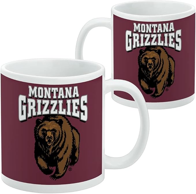 University of Montana Primary Logo Ceramic Coffee Mug, Novelty Gift Mugs for Coffee, Tea and Hot Drinks, 11oz, White