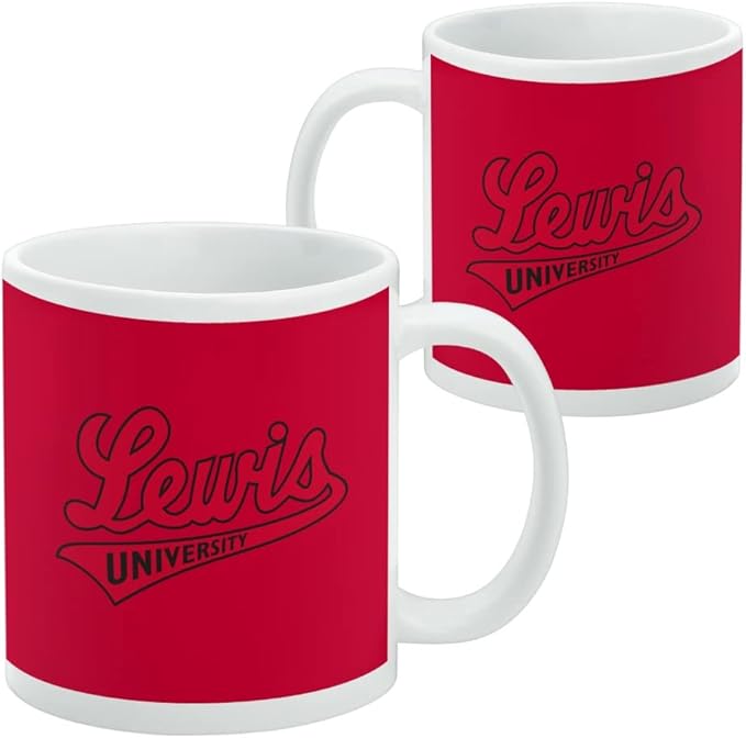 Lewis University Primary Logo Ceramic Coffee Mug, Novelty Gift Mugs for Coffee, Tea and Hot Drinks, 11oz, White