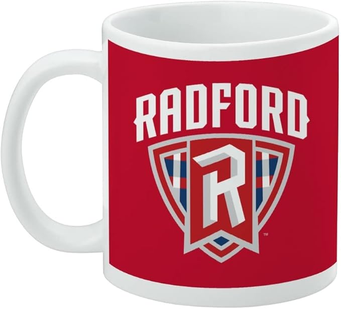 Radford University Primary Logo Ceramic Coffee Mug, Novelty Gift Mugs for Coffee, Tea and Hot Drinks, 11oz, White