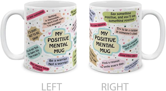 MUGBREW Positive Mental Quotes Ceramic Coffee Mug Tea Cup, 11 OZ
