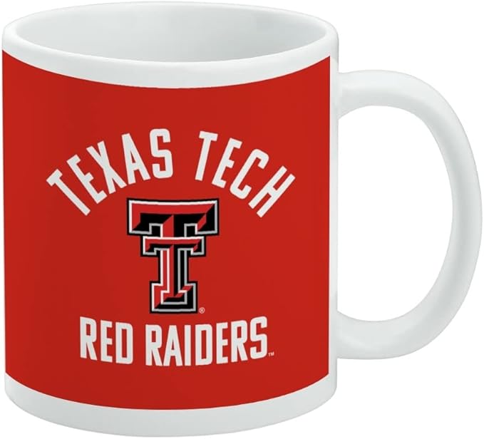 Texas Tech University Official Logo Ceramic Coffee Mug, Novelty Gift Mugs for Coffee, Tea and Hot Drinks, 11oz, White