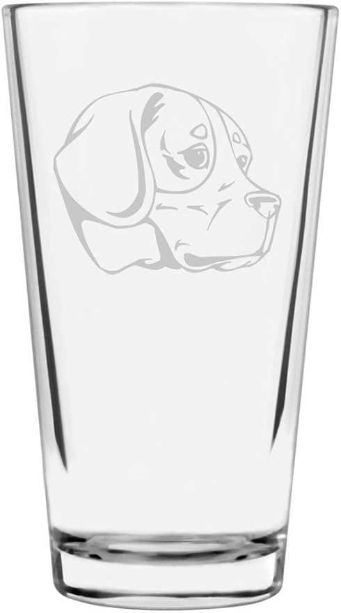 Beagle Harrier Custom Personalized Dog Themed Etched All Purpose 16oz Pint Glass