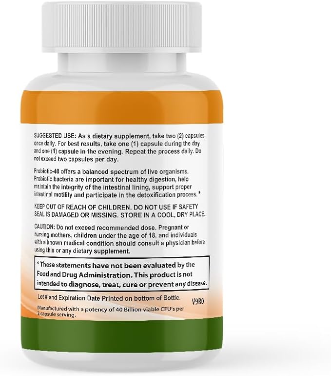 Probiotic, 40 Billion CFU, Bi-Pass Delivery System for Maximum Effectiveness, Shelf Stable, 60 Vegetable Capsules