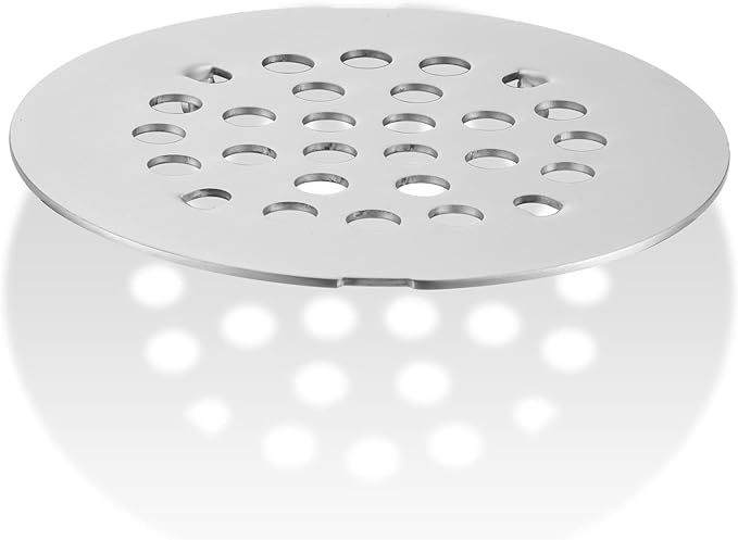 Bropury 4-1/4-Inch Easy-to-Install Snap-in Shower Drain Cover Floor Drain Replacement Cover Stainless Steel (Brushed Nickel)