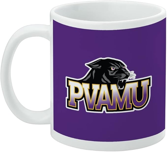 Prairie View A&M Primary Logo Ceramic Coffee Mug, Novelty Gift Mugs for Coffee, Tea and Hot Drinks, 11oz, White