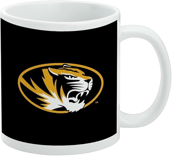 University of Missouri Primary Logo Ceramic Coffee Mug, Novelty Gift Mugs for Coffee, Tea and Hot Drinks, 11oz, White