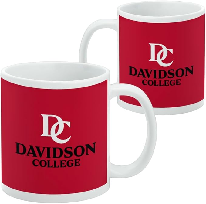 Davidson University Primary Logo Ceramic Coffee Mug, Novelty Gift Mugs for Coffee, Tea and Hot Drinks, 11oz, White