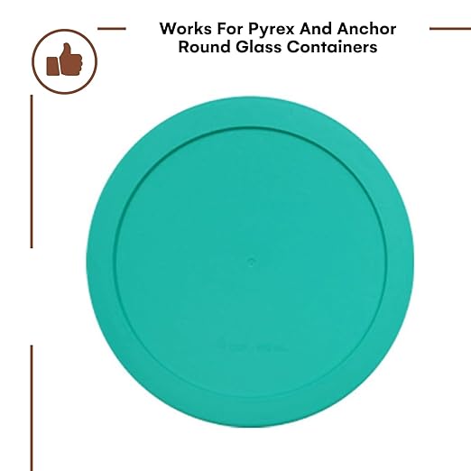 Lids for Pyrex and Anchor Round Glass Containers - 2-Cups, Green-4PK