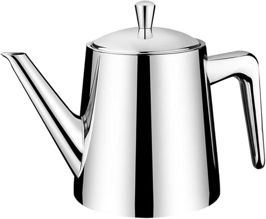304 Stainless Steel Teapot Long Strain Large Capacity Teapot with Infuser and Removable Filter for Home Restaurant Office Dinnerware Accessories Drinkware Item (750ml)