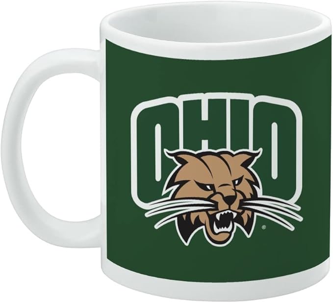 Ohio University Primary Logo Ceramic Coffee Mug, Novelty Gift Mugs for Coffee, Tea and Hot Drinks, 11oz, White