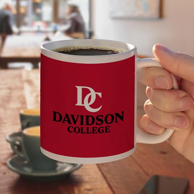 Davidson University Primary Logo Ceramic Coffee Mug, Novelty Gift Mugs for Coffee, Tea and Hot Drinks, 11oz, White
