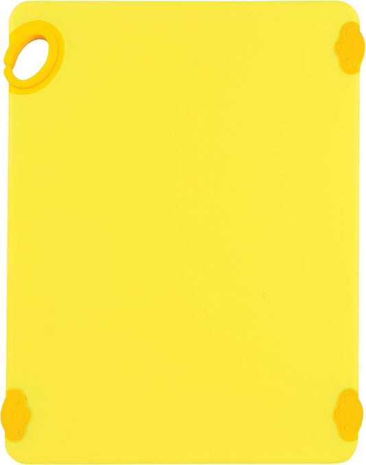 Winco Non-Slip Cutting Board with Hook, 15" x 20" x 1/2", Yellow