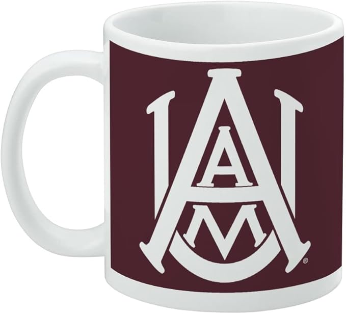 Alabama A&M University Primary Logo Ceramic Coffee Mug, Novelty Gift Mugs for Coffee, Tea and Hot Drinks, 11oz, White