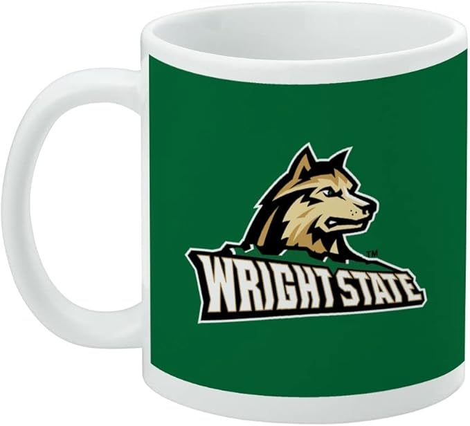 Wright State Primary Logo Ceramic Coffee Mug, Novelty Gift Mugs for Coffee, Tea and Hot Drinks, 11oz, White