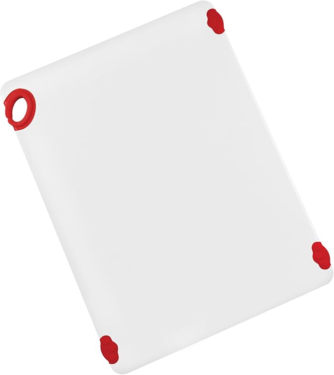 Winco Non-Slip Cutting Board with Hook, 18" x 24", Red