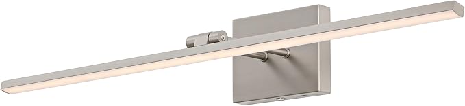 JONATHAN Y JYL7163D Santino 28" Modern Minimalist Swivel Integrated Dimmable LED Rechargeable Picture Light with Touch Sensor for Bedroom, Living Room, Kitchen, Office, Nickel