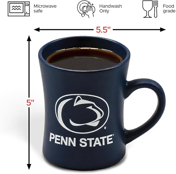 Penn State Nittany Lions Ceramic 16oz Sculpted Mug – Official Team Logo Coffee Cup – Handwash Recommended – Individually Boxed