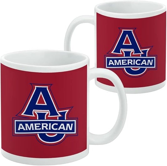 American University Primary Logo Ceramic Coffee Mug, Novelty Gift Mugs for Coffee, Tea and Hot Drinks, 11oz, White
