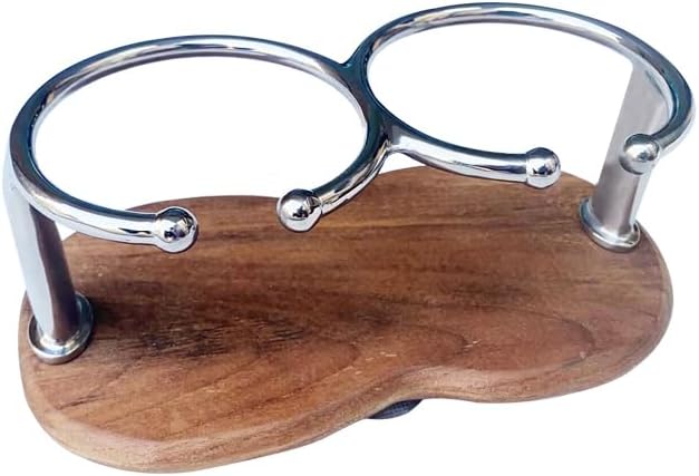 Teak 2-Hole Cup Holder, 316 Stainless Steel Cup Holder for Boat, Kitchen, RV