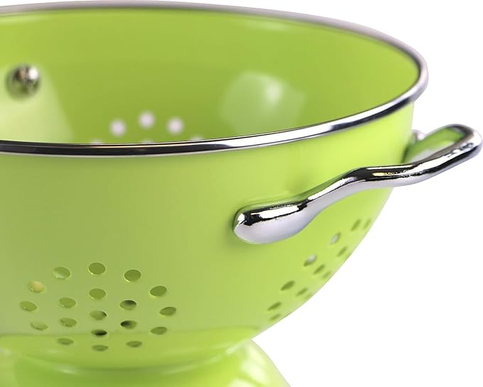 Calypso Basics by Reston Lloyd Powder Coated Enameled Colander, 3 Quart, Lime