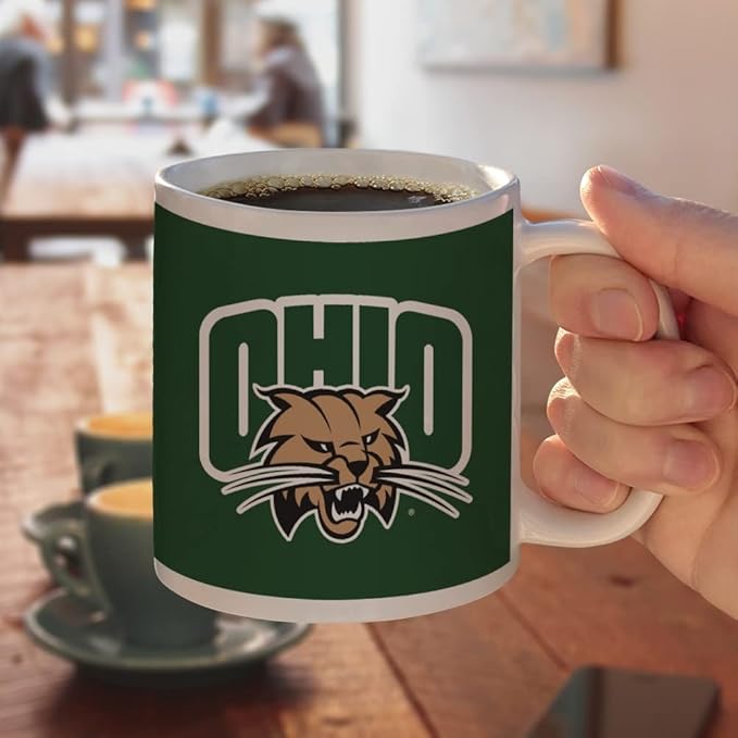 Ohio University Primary Logo Ceramic Coffee Mug, Novelty Gift Mugs for Coffee, Tea and Hot Drinks, 11oz, White