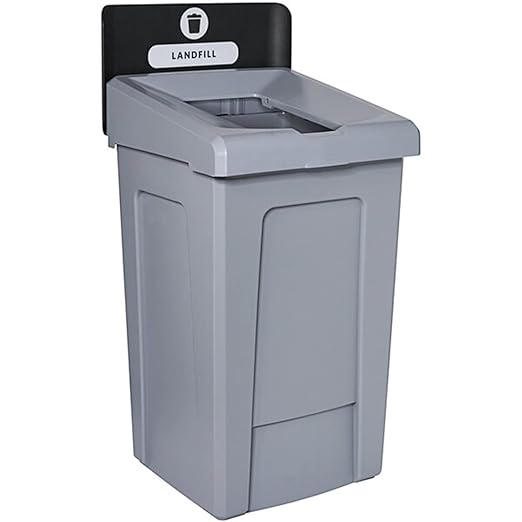 Stager Direct, 33 Gallon Landfill Recycling Station with Lid, Recycle Bin, Exterior Trash Can, Recycling Station Kit, Heavy Duty Premium Plastic, Perfect for Kitchen, Office, Garden, Garage, (N.4)