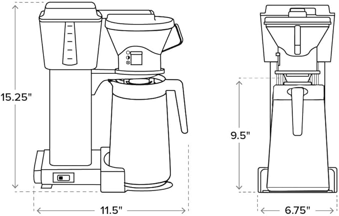 Technivormm Moccamaster 79114 KBT Coffee Brewer, 40 oz, Black