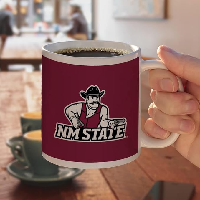 New Mexico State Primary Logo Ceramic Coffee Mug, Novelty Gift Mugs for Coffee, Tea and Hot Drinks, 11oz, White