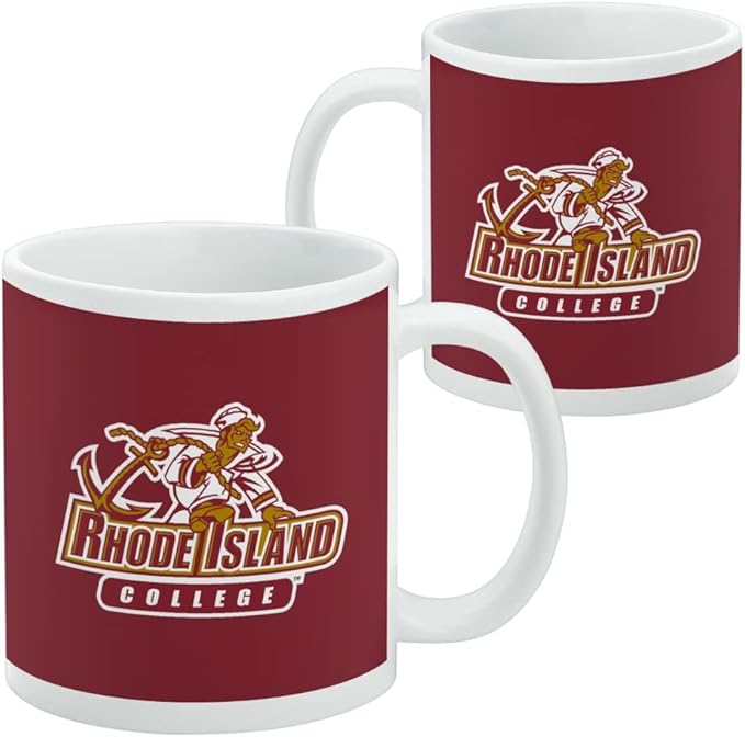Rhode Island College Primary Logo Ceramic Coffee Mug, Novelty Gift Mugs for Coffee, Tea and Hot Drinks, 11oz, White