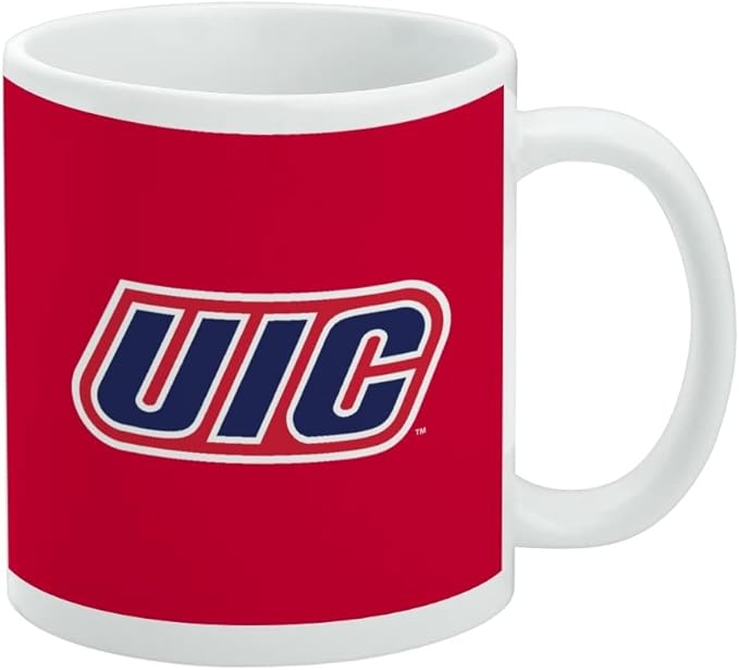 UIC Primary Logo Ceramic Coffee Mug, Novelty Gift Mugs for Coffee, Tea and Hot Drinks, 11oz, White