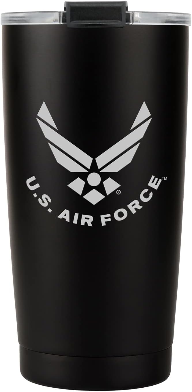 Military Gift Shop 20oz Air Force Tumbler, Double-Walled Insulated Steel USAF Coffee Mug with Lid | Air Force Gifts | USAF 20oz Tumbler