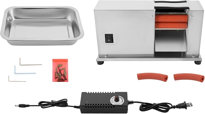 Semi-Automatic Bean Sheller Machine – 22 lbs/Hour Stainless Steel Pea Sheller with Adjustable Roller, Electric Bean Peeler for Home, Restaurants, Farmers Market (w/Tray & Spare Parts)