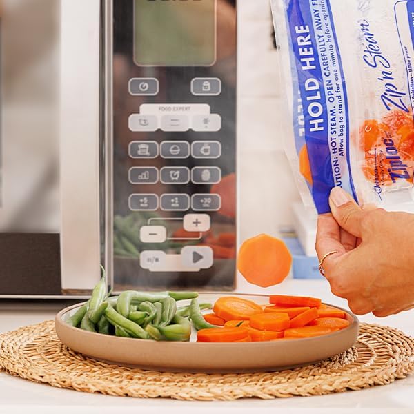 Ziploc Zip 'n Steam Food Storage Cartons for Meal Prep, Healthy Meals in Minutes, Microwave Safe, 10 Count