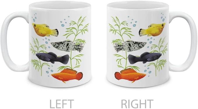 MUGBREW Mollies Fish Ceramic Coffee Mug Tea Cup, 11 OZ