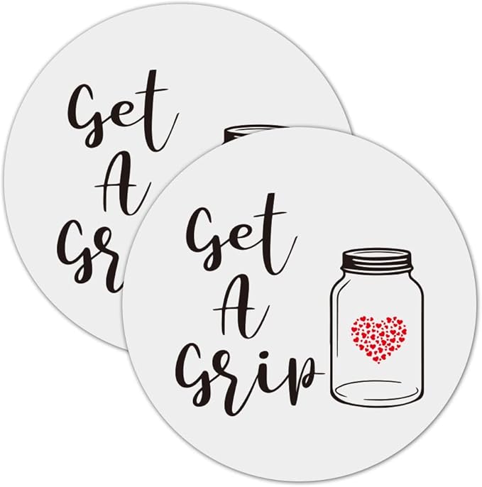 Silicone Jar Opener Gripper Pad, Jar Grippers for Opening Jars, Get A Grip Rubber Bottle Opener Gripper Pad, Round Multi-Purpose Non Slip Heat Insulation Bottle Lid Openers for Seniors Kids 2 Pieces
