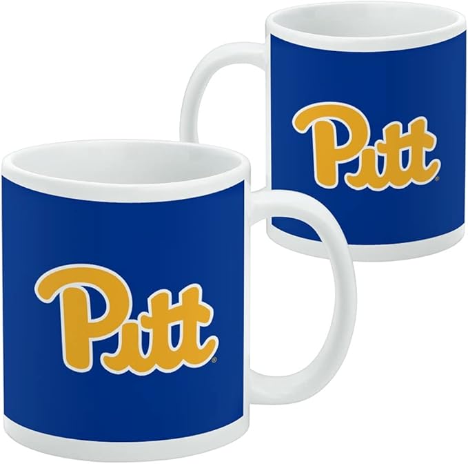 University of Pittsburgh Primary Logo Ceramic Coffee Mug, Novelty Gift Mugs for Coffee, Tea and Hot Drinks, 11oz, White