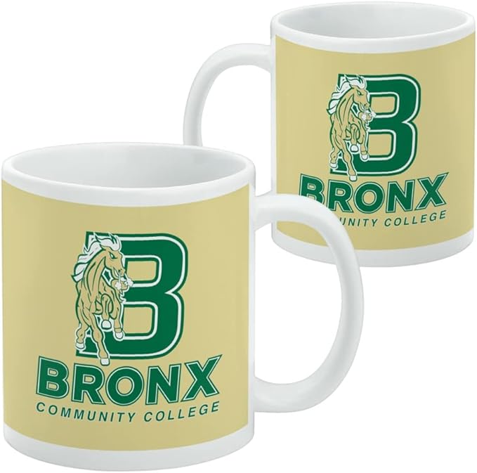 Bronx Community College Primary Logo Ceramic Coffee Mug, Novelty Gift Mugs for Coffee, Tea and Hot Drinks, 11oz, White