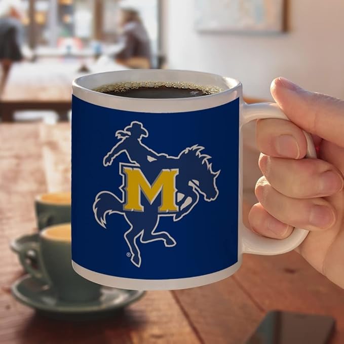 McNeese State University Primary Logo Ceramic Coffee Mug, Novelty Gift Mugs for Coffee, Tea and Hot Drinks, 11oz, White