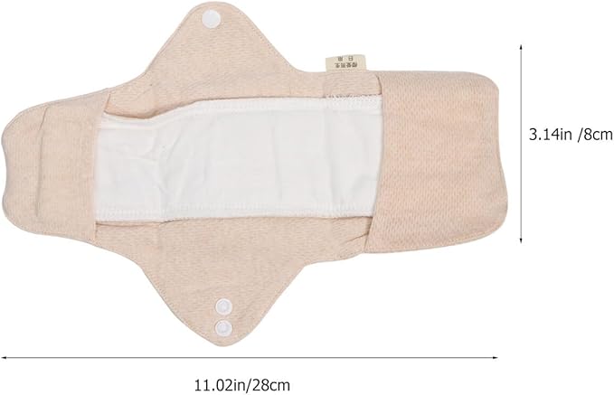2pcs Reusable Washable Cloth Menstrual Pads for Women Soft Breathable Organic Cotton Panty Liners with Strong Absorbency Foldable Sanitary Towels for Period and Postpartum Care