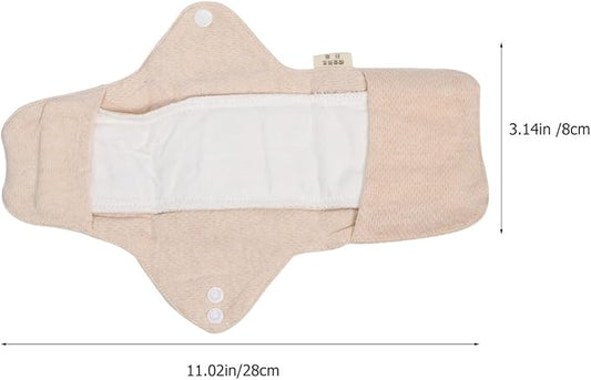 2pcs Reusable Washable Cloth Menstrual Pads for Women Soft Breathable Organic Cotton Panty Liners with Strong Absorbency Foldable Sanitary Towels for Period and Postpartum Care