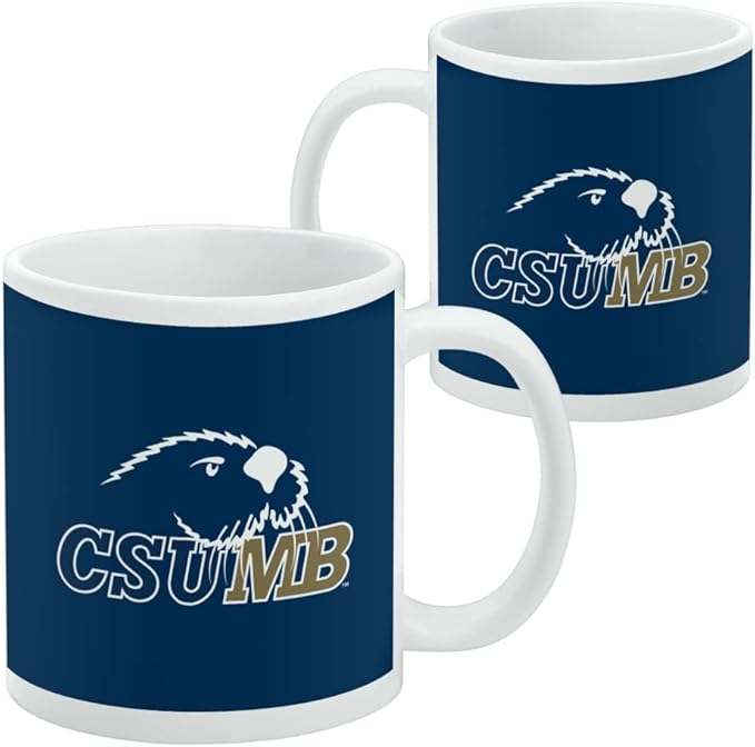 California State University Monterey Bay Primary Logo Ceramic Coffee Mug, Novelty Gift Mugs for Coffee, Tea and Hot Drinks, 11oz, White