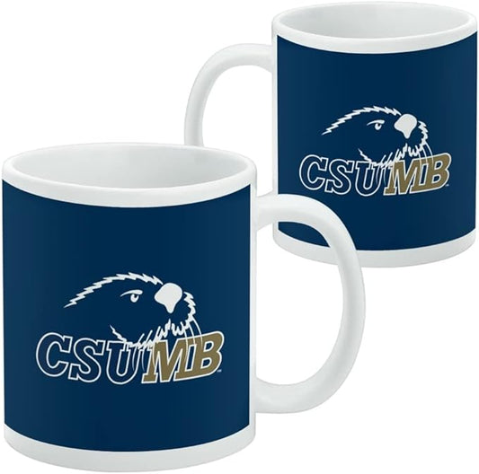 California State University Monterey Bay Primary Logo Ceramic Coffee Mug, Novelty Gift Mugs for Coffee, Tea and Hot Drinks, 11oz, White
