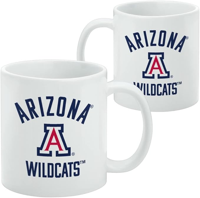 University of Arizona Official Logo Ceramic Coffee Mug, Novelty Gift Mugs for Coffee, Tea and Hot Drinks, 11oz, White