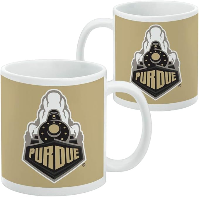 Purdue University Ceramic Coffee Mug, Novelty Gift Mugs for Coffee, Tea and Hot Drinks, 11oz, White
