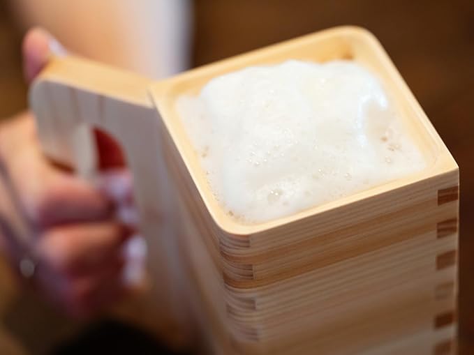 Masu Beer Mug – Handmade Hinoki Cypress Wooden Beer Cup – Made in Japan