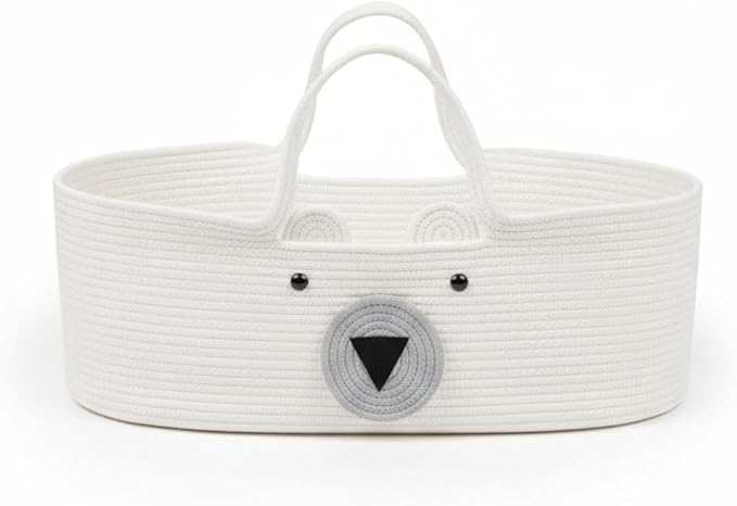 Collapsible Cotton Rope Basket with Handles, Space-Saving Organizer for Baby Stuff, Toys, Laundry, Picnic Supplies, and Small Pets 28 × 16in